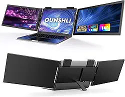 Extensor de tela portátil, 14' FHD 1080P IPS Extensor de monitor triplo, monitor portátil duplo para laptop 14 '-16', tela portátil do monitor USB C para Windows, Mac, Android, Chrome, Plug and Play