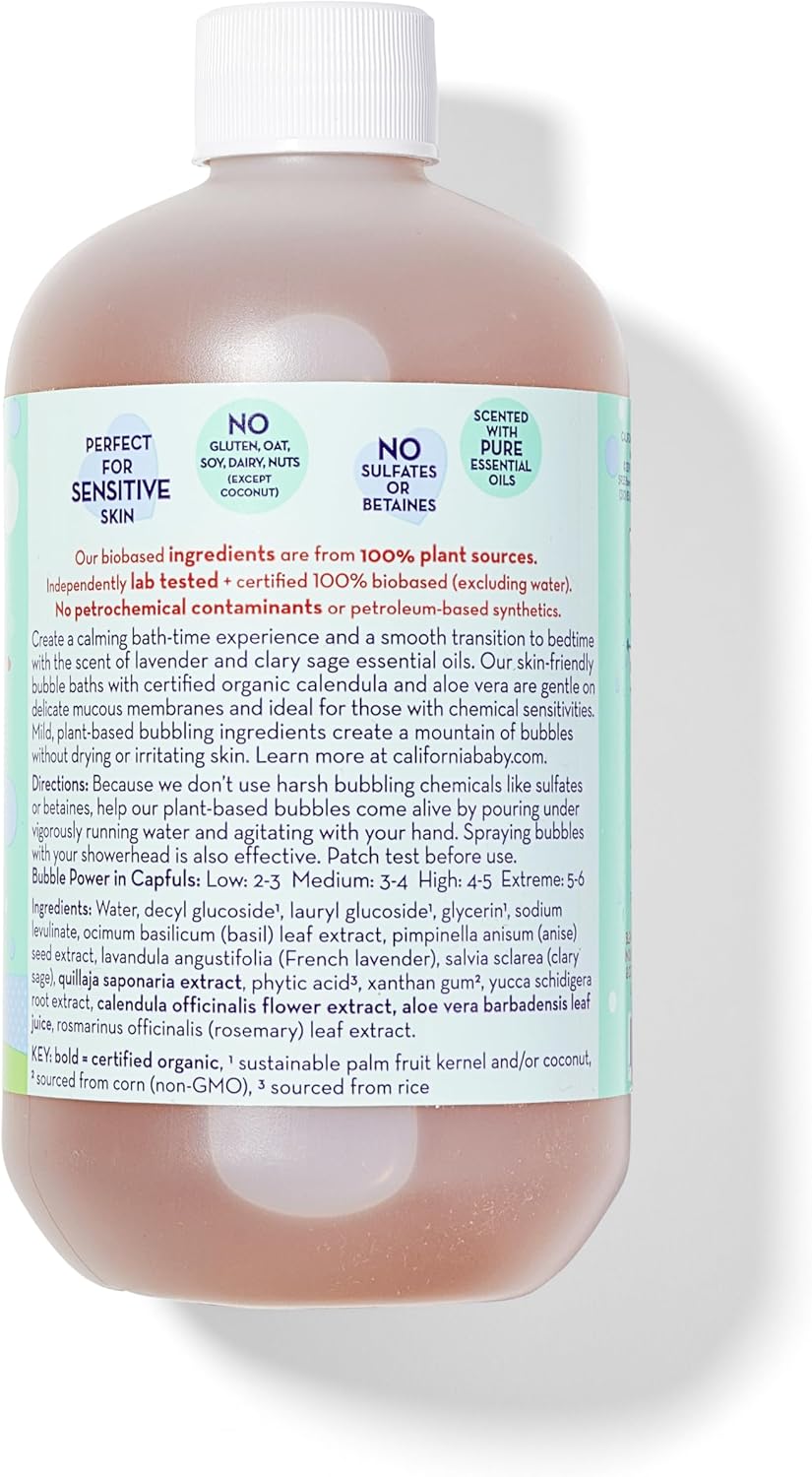 California Baby Calming Lavender Bubble Bath + Baby Wash | 100% Plant-Based | 2-in-1 Kids Bubble Bath + Baby Body Wash | Hypoallergenic | 562mL / 19oz - Image 2