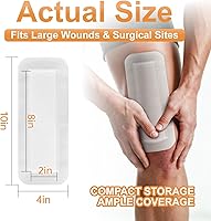 Vista 2 de Carbou Gasa con Borde para Vendaje de Isla 4"x10" - 25 Almohadillas Estériles Envueltas Individualmente Centro Antiadherente con Borde Adhesivo