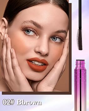 Brown Mascara Volume and Length, Hypoallergenic Waterproof Long Wear Mascara for Mature Older Women 60 Plus with Dual-Sided Brush, No Clumps Lengthening Volumizing Tube Mascara for Sensitive Eyes-02