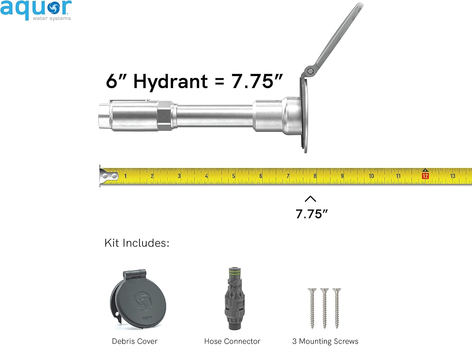 Aquor Wall Hydrant V1+ Frost-Free Outdoor Faucet with Quick-Connect and Anti-Siphon, 8 inch, Slate Gray Polymer : Patio, Lawn & Garden