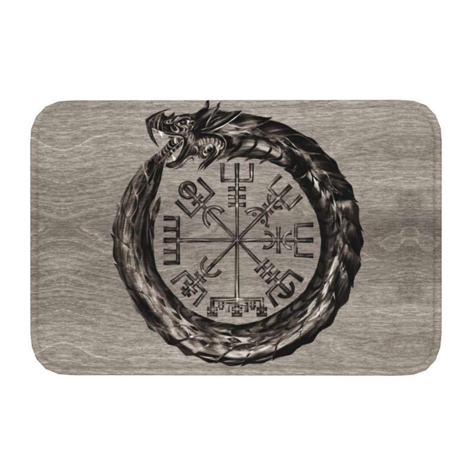 Tapis runes viking arbre de vie imprimé 3D antidérapant 50x80