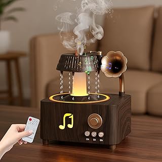 Raindrop Humidifier, Vintage Record Diffuser with White Noise & Bluetooth Speaker Air Humidifiers with 7 Colorful Light Qu Price In India