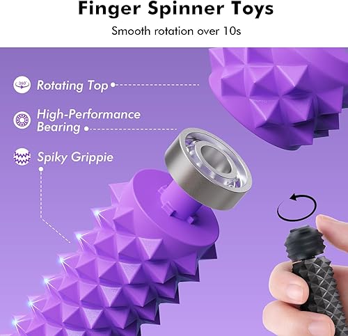 Miniatura 25 de Juguetes sensoriales para adultos para aliviar el dolor: juguete giratorio con pinchos para aliviar el dolor, alivio del estrés para TDAH, autismo