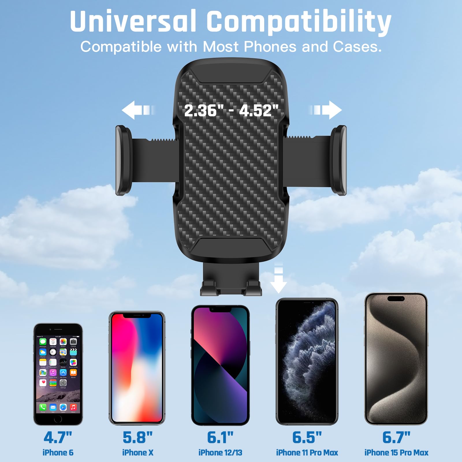 Vexloria Support Téléphone Voiture, [Ventouse Ultra Puissante & Clip Stable] Porte Telephone Voiture 3 en 1 Accroche Telephone Voiture Pose GPS Voiture Universel Portable pour Tous Les Smartphones