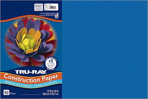 Miniatura 30 de Tru-Ray® Papel de construcción, 12.0 in x 18.0 in, 50% reciclado, azul atómico, paquete de 50