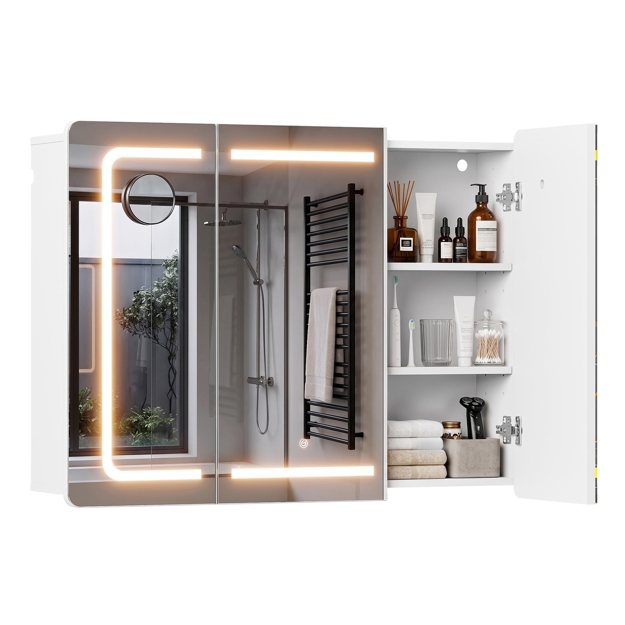 APICIZON LED Bathroom Mirror Cabinet 80cm