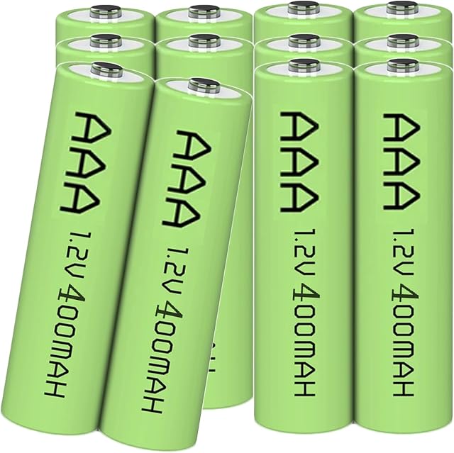 12 Boîtes 1.2V AAA 400mAh Batteries rechargeables Ni-MH pour lampes solaires de jardin (Triple A Size Cell)