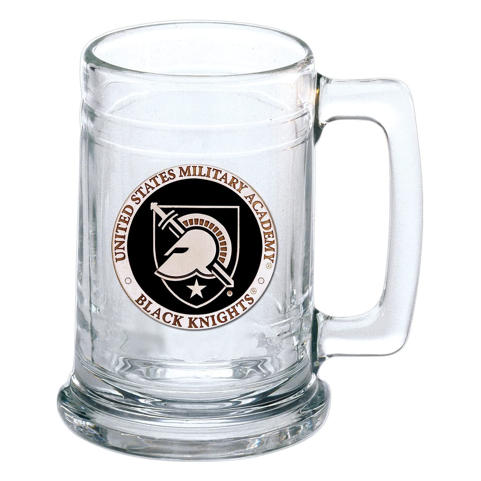 Heritage Pewter United States Military Academy Black Knights Beer Stein Glass | 15 Ounce German-Style Beer Glass | Intricately Crafted Metal Pewter Alma Mater Inlay