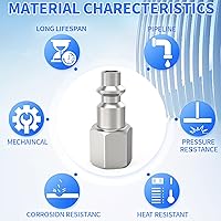 Vista 5 de ChillWaves Enchufe de aire industrial, enchufes neumáticos hembra NPT de 1/4", accesorios para compresores de aire (paquete de 15)