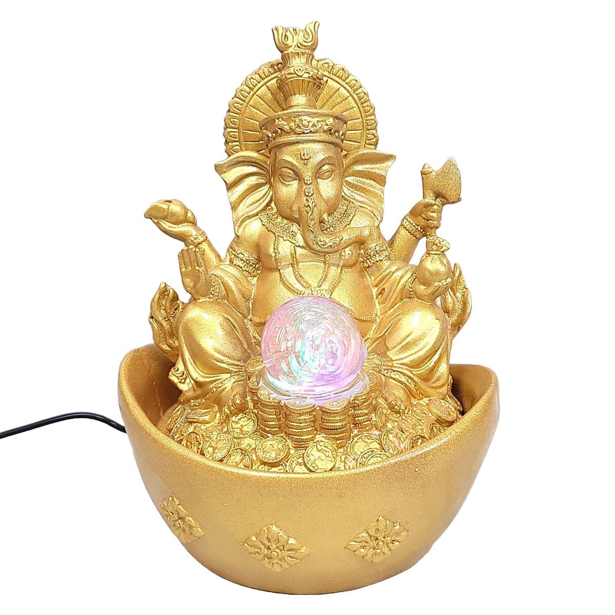 Amazon.co.jp: 卓上噴水 水が循環する 置物 金運 財運 噴水 樹脂製