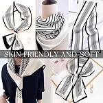 Dailyacc Echarpe de cheveux pour les femmes Mode Silky Satin Headscarf Enveloppe respirante Col léger Écharpes pour sac à main Accessoires