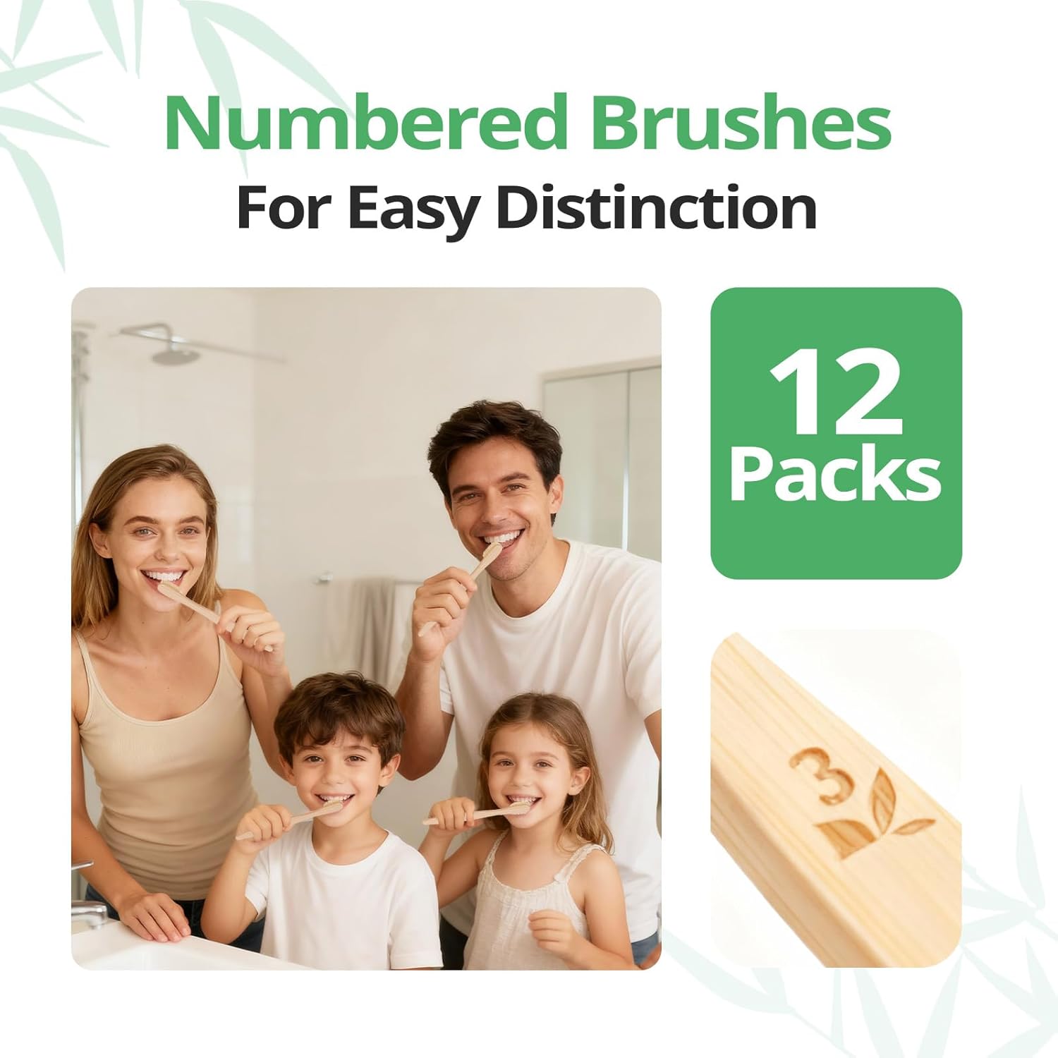 NKENT Bboo Toothbrushes Natural Toothbrushes Soft Bristles