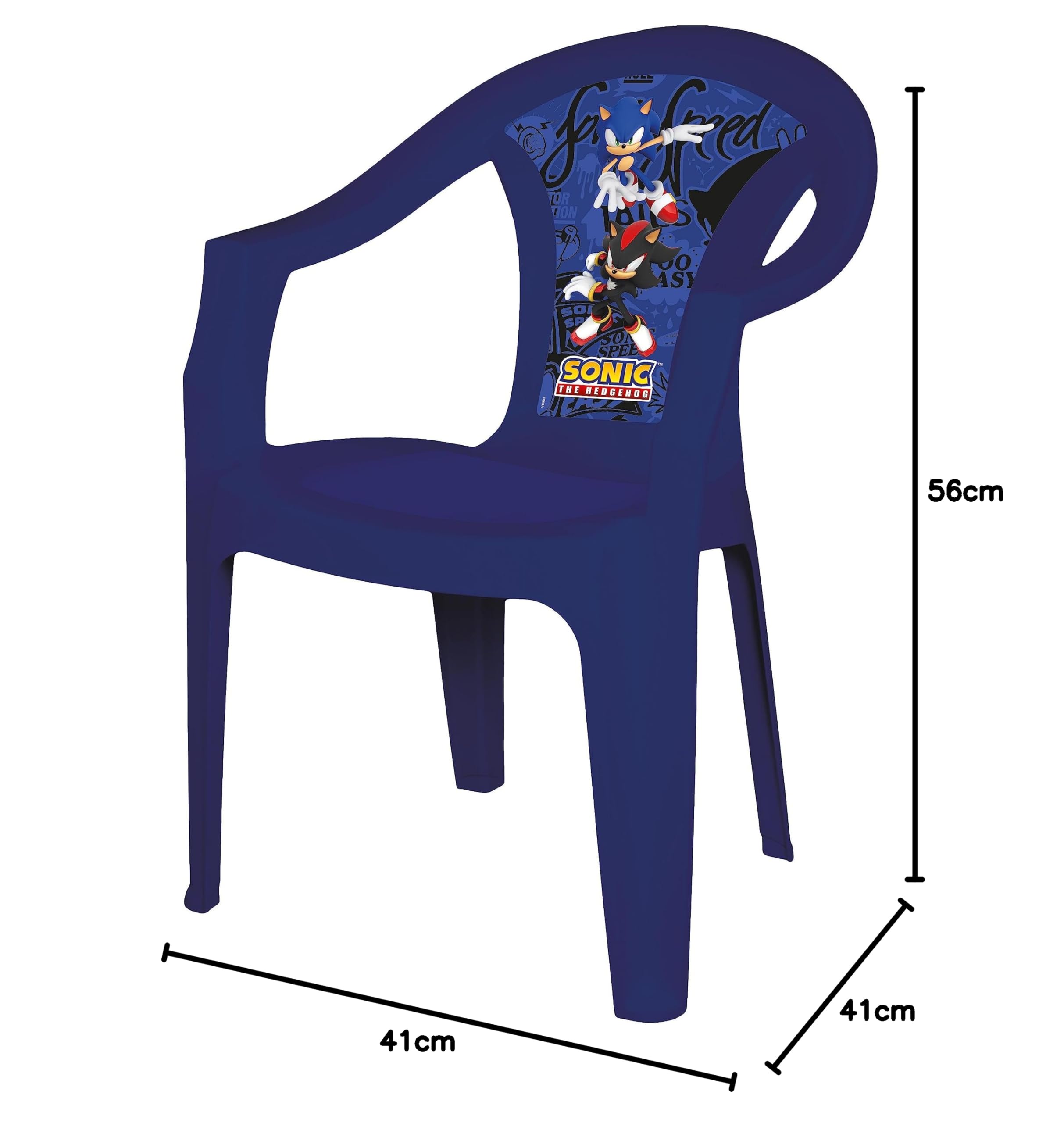 Sonic Sediolina in Plastica 41x41 cm H. 56cm Asilo Scuola Bambino