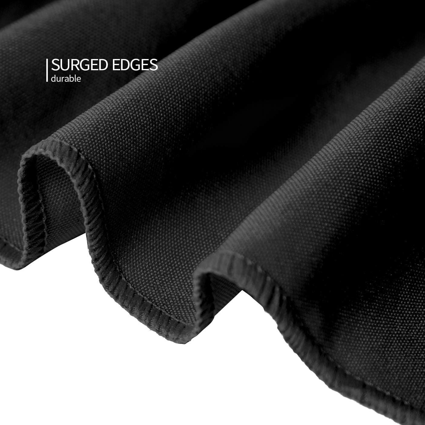 Surmente 5 Pack Black Fitted Tablecloths for 6 Foot Rectangle Tables, Black Table Covers for Weddings, Banquets, or Restaurants