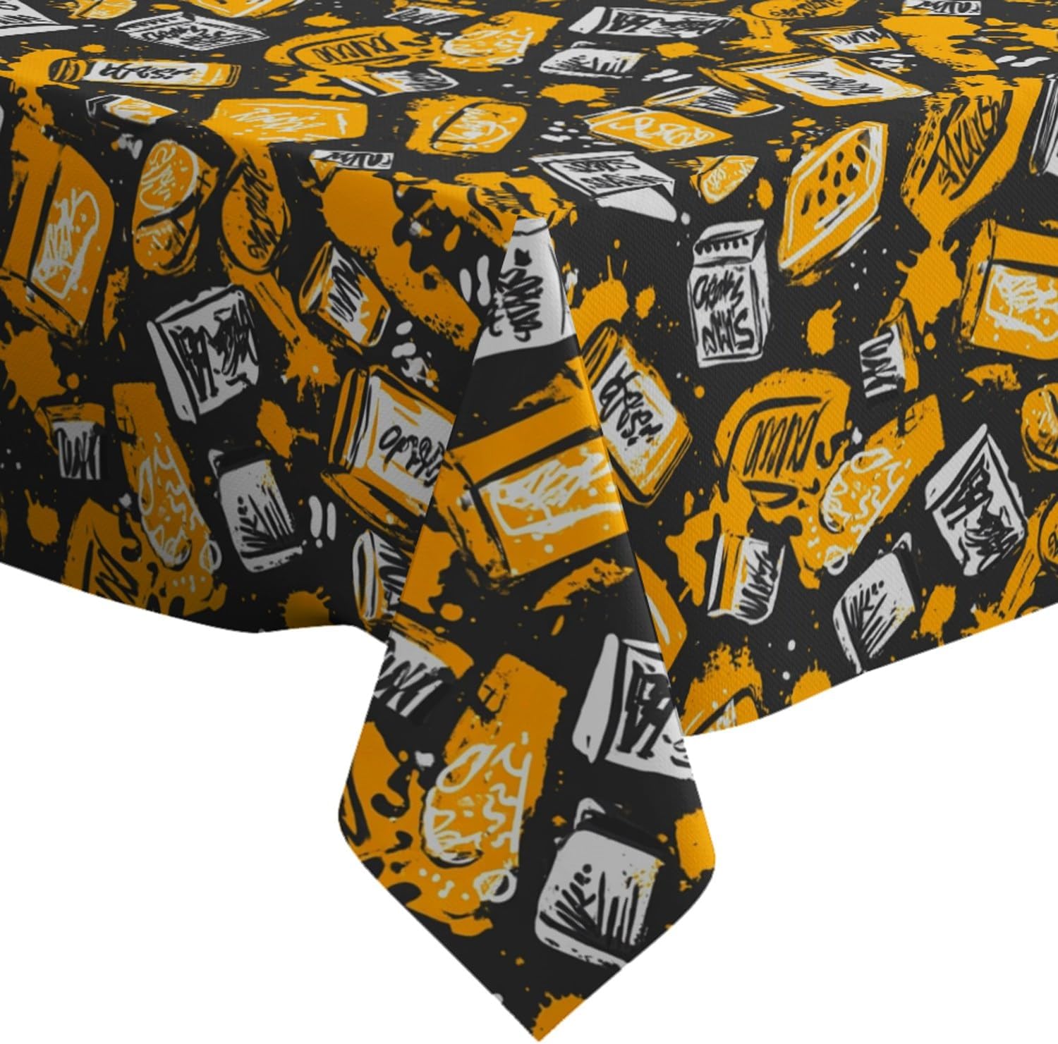 Gift Boxes Ribbons Pattern, Fabric Tablecloth, Washable and Reusable, for Dining Room, Kitchen Banquet, Parties Table Cover