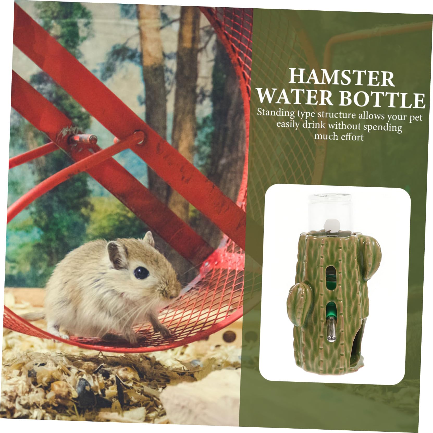 Delikate Hamster Wasserflasche mit Verstellbarem Keramikhalter Haushalts wasserspender für Kleintiere Transparentes Trinkflaschen Geeignet für Hamster und Chinchillas