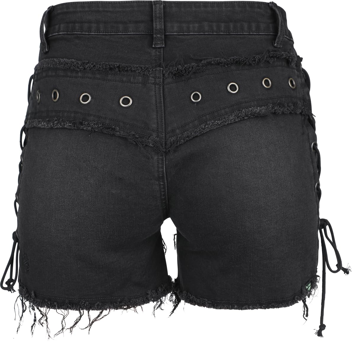 Rock Rebel by EMP Damen Schwarze Shorts mit seitlichen Schnürungen