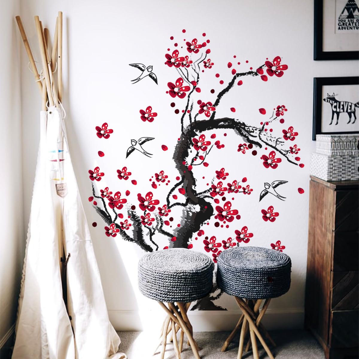 Papier Peint Mural Autocollant Floral de Qualité Premium