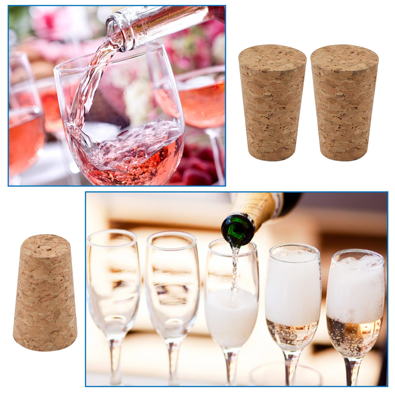 Amazon | INCREWAY ワインコルク, 24 個テーパー ワイン コルク天然