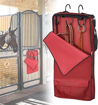 Bridle Halter Bag - Horse Tack Carry Bag, Farms Stable Organized Tool, 15" x26", 1 Pcs Red red