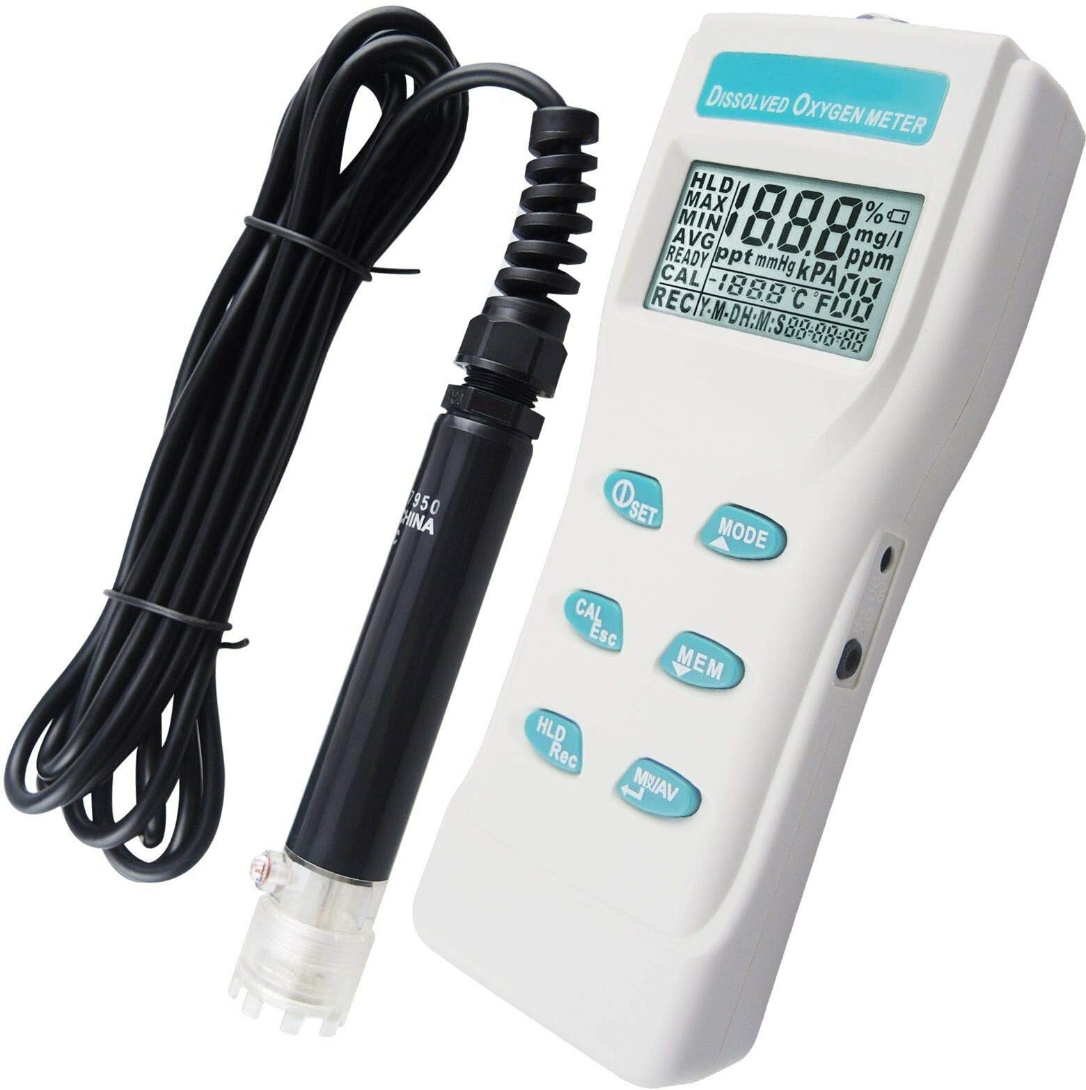 Dissolved Oxygen Meter 0-19.99 mg/L Oxygen Tester% mg/L ppm 3 Modes Display Water Quality Pen az8403(With CD and USB)