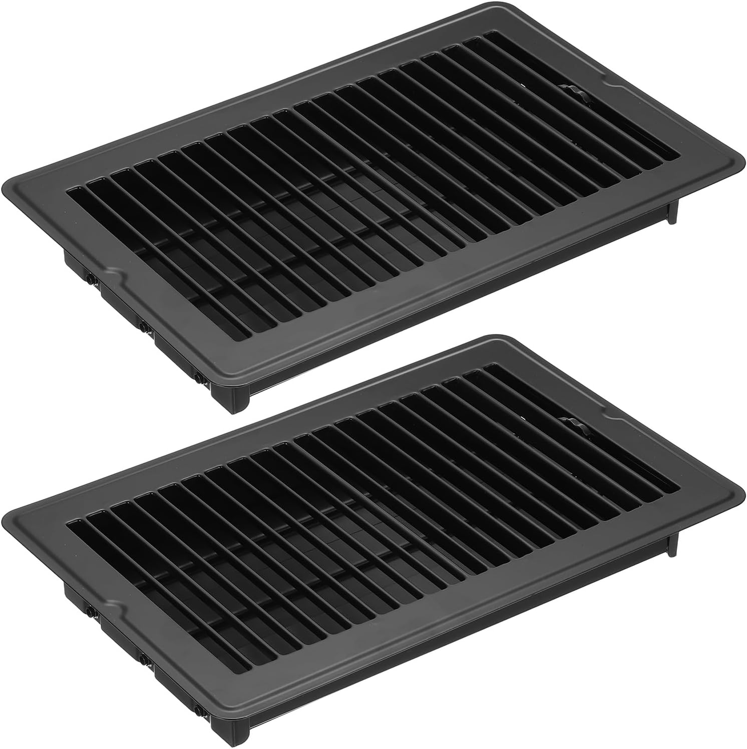 PATIKIL 12 x 6 Inch Floor Register, 2pcs Heavy Duty Air Vent Cover Steel Adjustable Decor Vents Easy Adjust Floor Grates for Sidewall Home Office, White