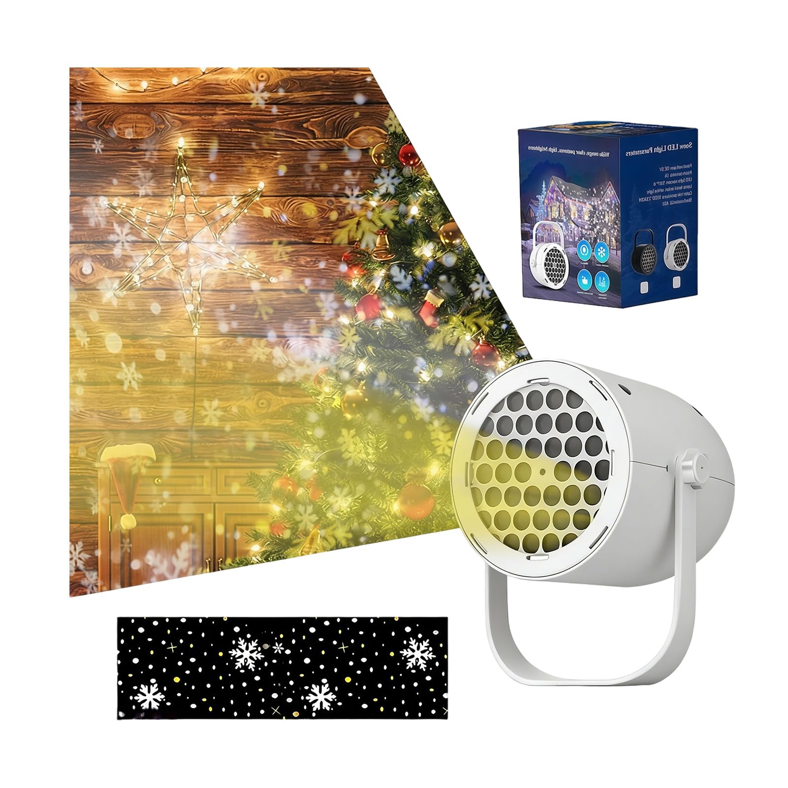 hogtnd Festival Atmospheres USB Snowflake Projector for Projecting Patterns to Turn Rooms Into Winter Wonderland Home Light