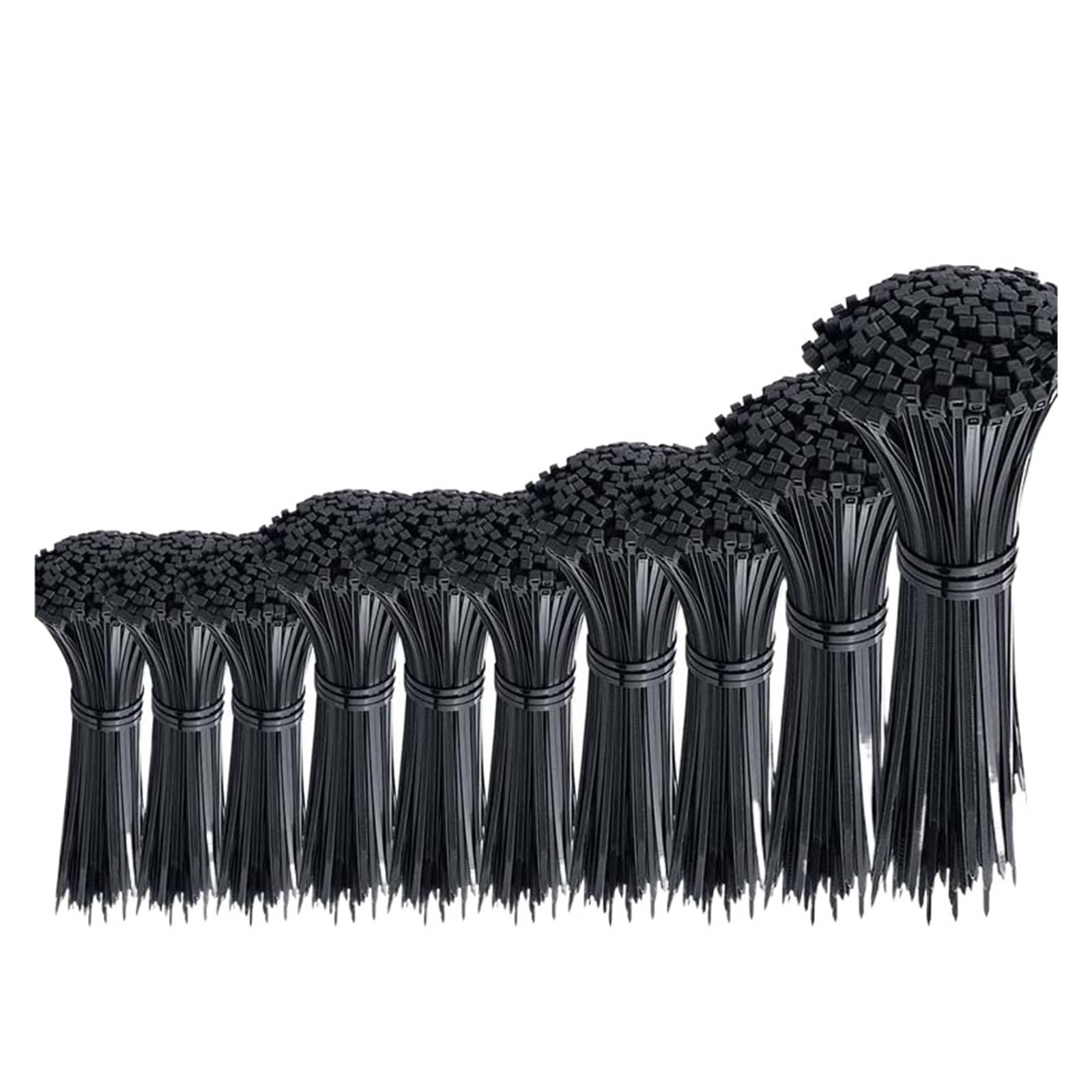 Derencias pesadas con tirolina, Bridas for cables, surtido de bridas for cables, 25 100 piezas de bridas for cables negras, cable de alambre de nailon de plástico autoblocante(5x200)