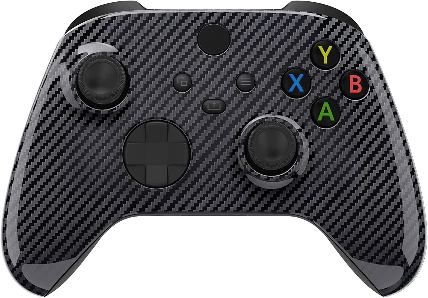 Custom Controllerzz Glossy Carbon Fiber Controller & Case Bundle – Includes Glossy Carbon Fiber Custom Wireless Controller for Xbox Series X/S, Xbox One, PC & Universal Protective Travel Case
