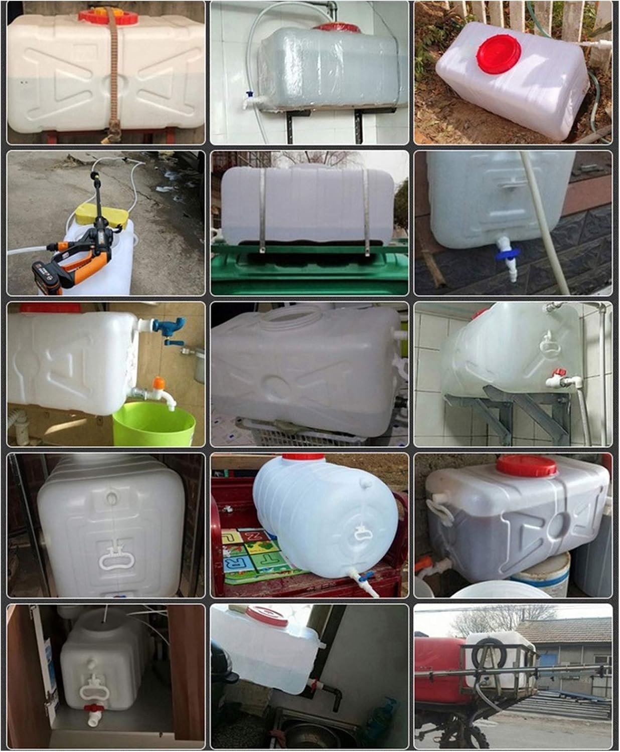 Water Tank Camping Hiking Water Storage Water Container 25L/45L/80L/100L Household Water Storage Tank Plastic Outer Tank Barrels Thick White Rectangle Outdoor Bulk Water Reservoir(Size:80L)