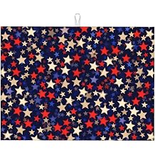 Stars American Dish Drying Mat for Kitchen 46*61cm Draining Board Pads Non-Slip Countertops Draining Board Mats Absorbent Drain Mat for Glass Plate Cup Coffee Machine Mat Protector