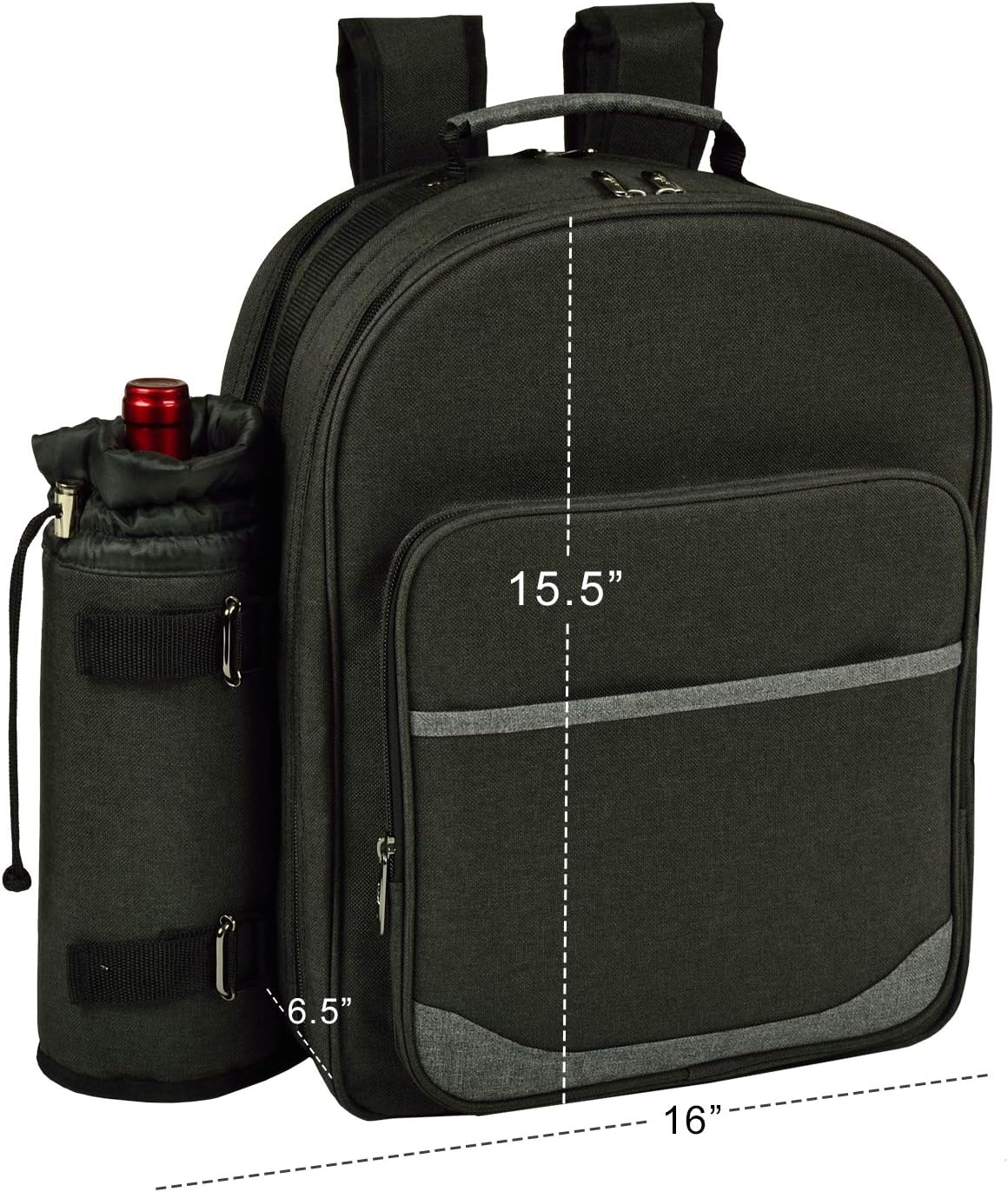 Picnic at Ascot Original Equipped 2 Person Picnic Backpack with Cooler & Insulated Wine Holder- Designed & Assembled in The USA