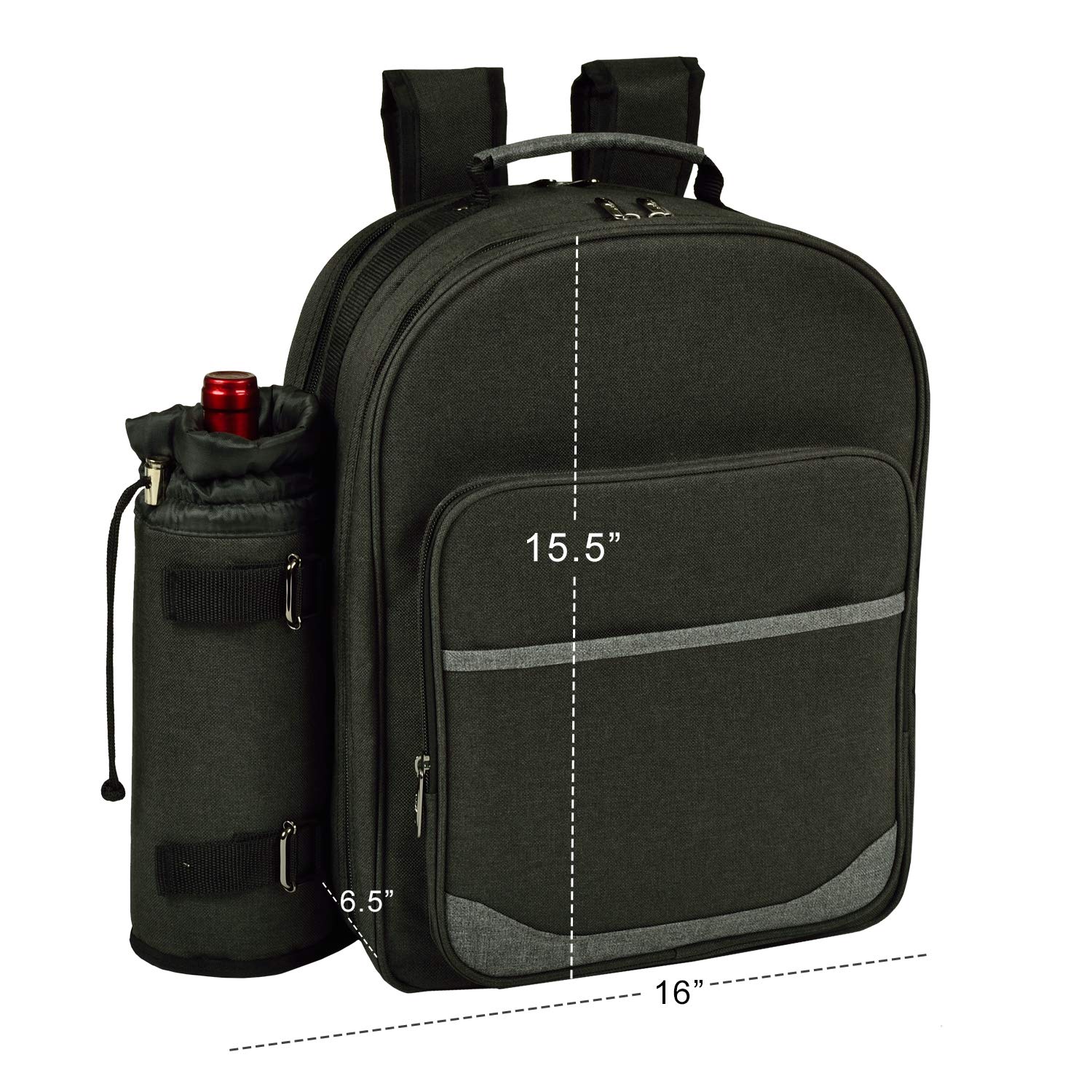 Picnic at Ascot Original Equipped 2 Person Green Picnic Backpack w/ Cooler Picnic at Ascot - Deluxe Equipped 2 Person Picnic Backpack  main image 2