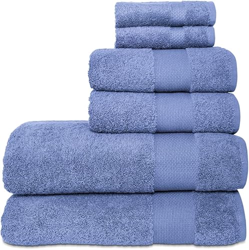 Miniatura 54 de Hencely Juego de 2 toallas de mano de lujo (16 x 28 pulgadas), algodón turco suave, absorbente, de secado rápido, para cara, cuerpo, cocina y baño