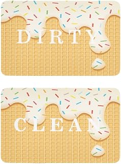 Dishwasher Magnet, 2 Pieces Overflow Cream Waffles Thickened Fridge Sign Magnet for Kitchen Refrigerator Whiteboard 4"*2.5"