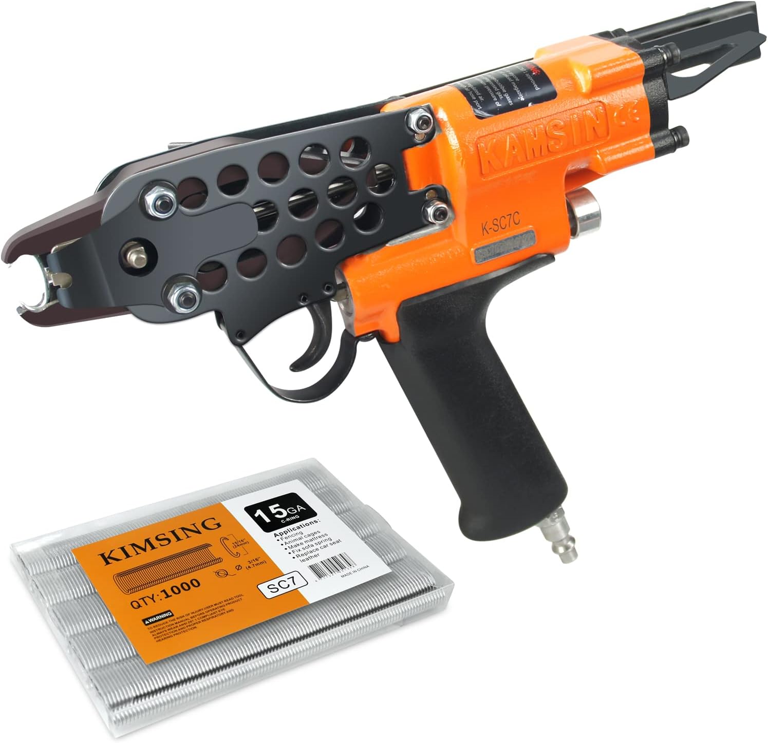 Kamsin KSC7C 15 Gauge Pneumatic C Ring Gun Kit 3/4Inch