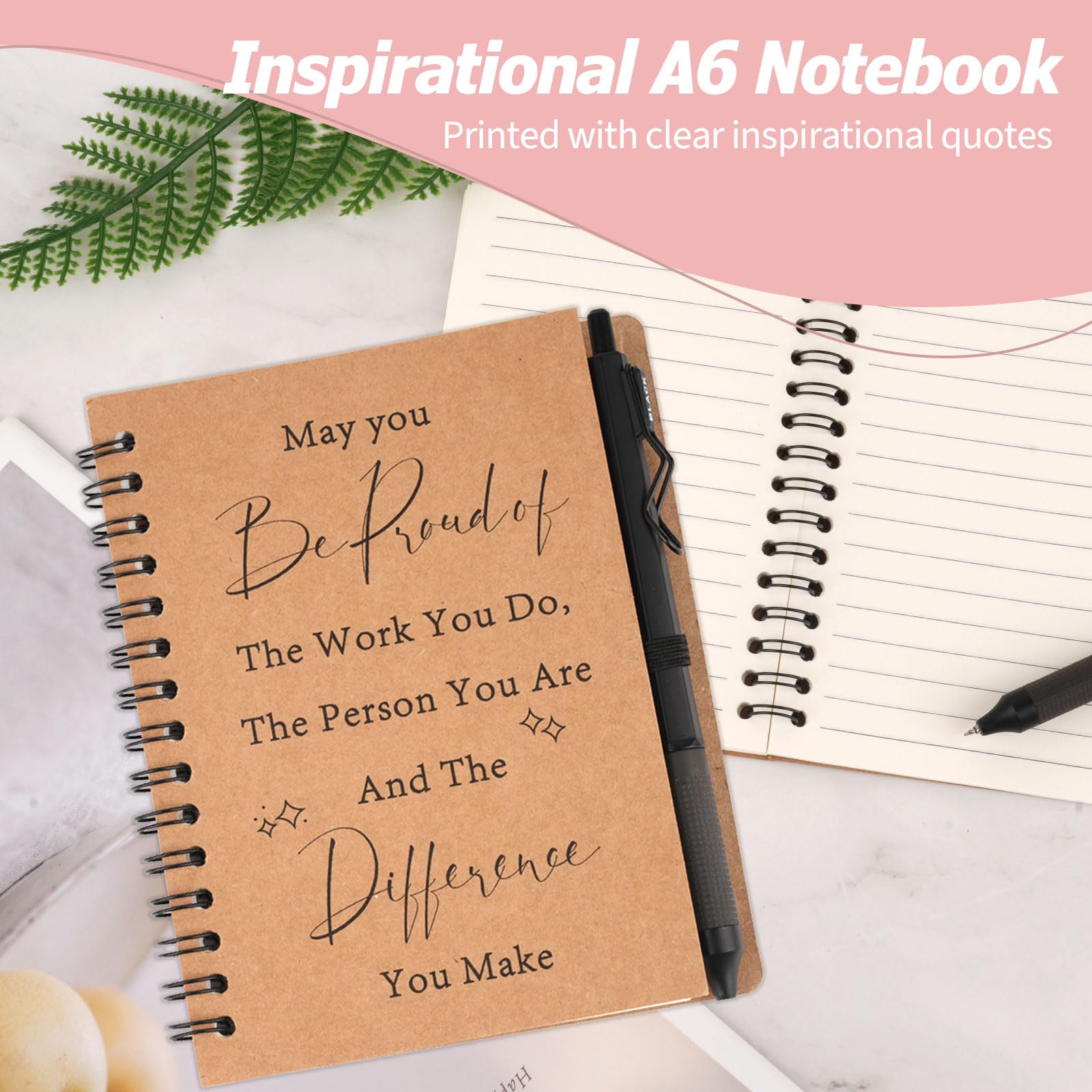 Hopton Leaving Gifts for Colleagues Women 100 Pages Kraft A6 Notebook with Ballpoint Pen Set, Thank You Gifts - Image 2