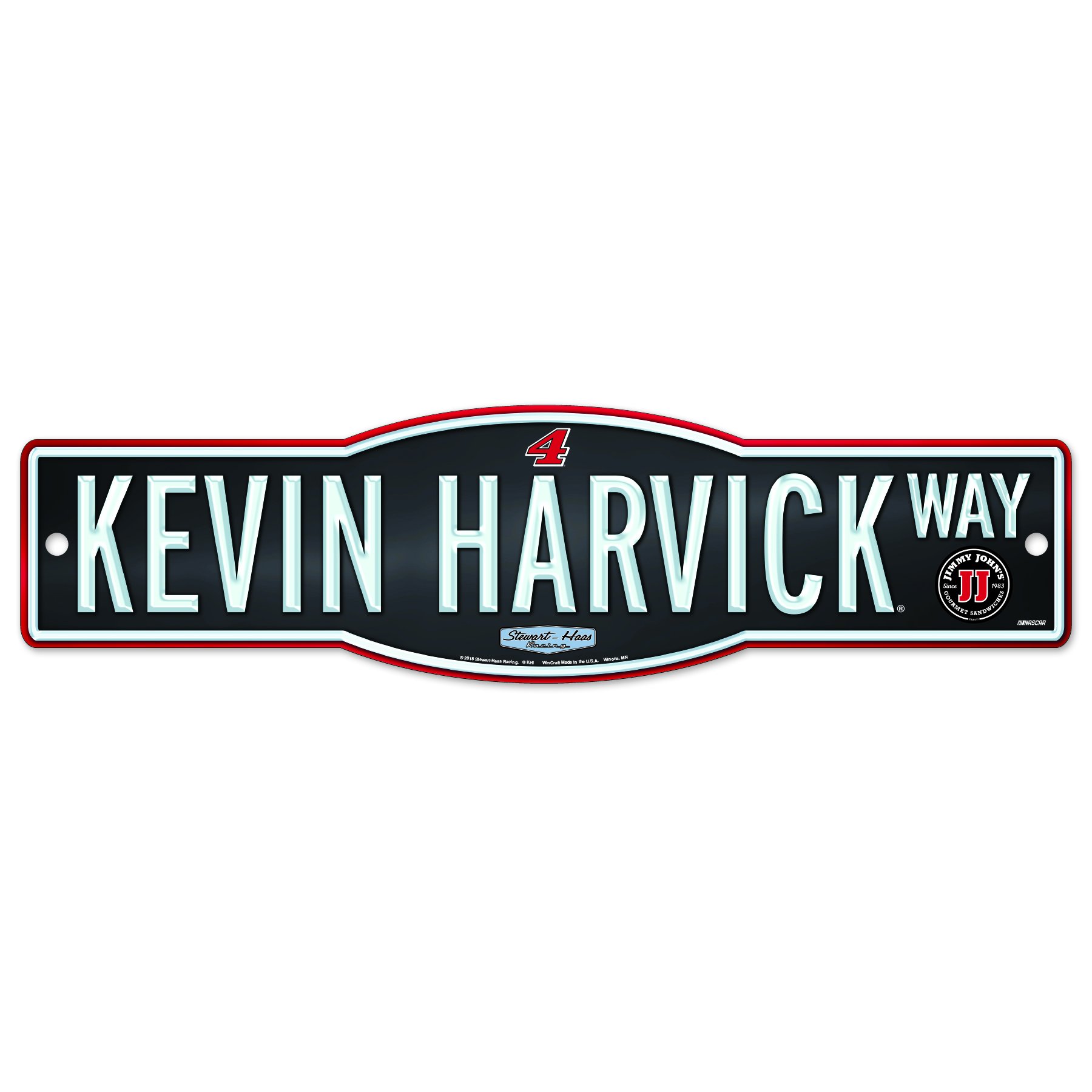Plaque de Rue Kevin Harvick Jimmy Johns WinCraft 10x43 cm NASCAR