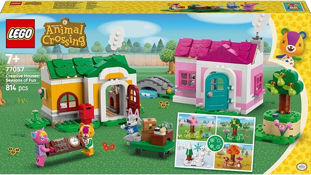 LEGO Animal Crossing Creative Homes: Fun Seasons 77057 – Imaginative Seasonal Themed Toy Homemade Set with Minifigures for Girls and Boys 7+ Years Old, Creative Gift (814 P)