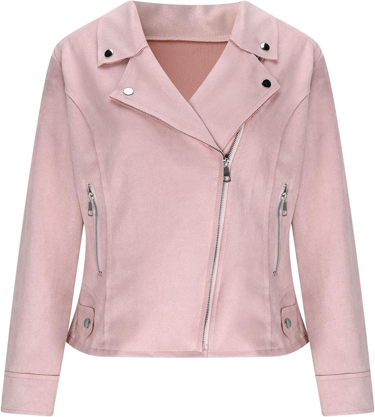 JOAU Womens Jacket 2025 Fall Winter Clothes Casual Long Sleeve Zipper Cropped Coat Bomber Biker Moto Jackets Outerwear