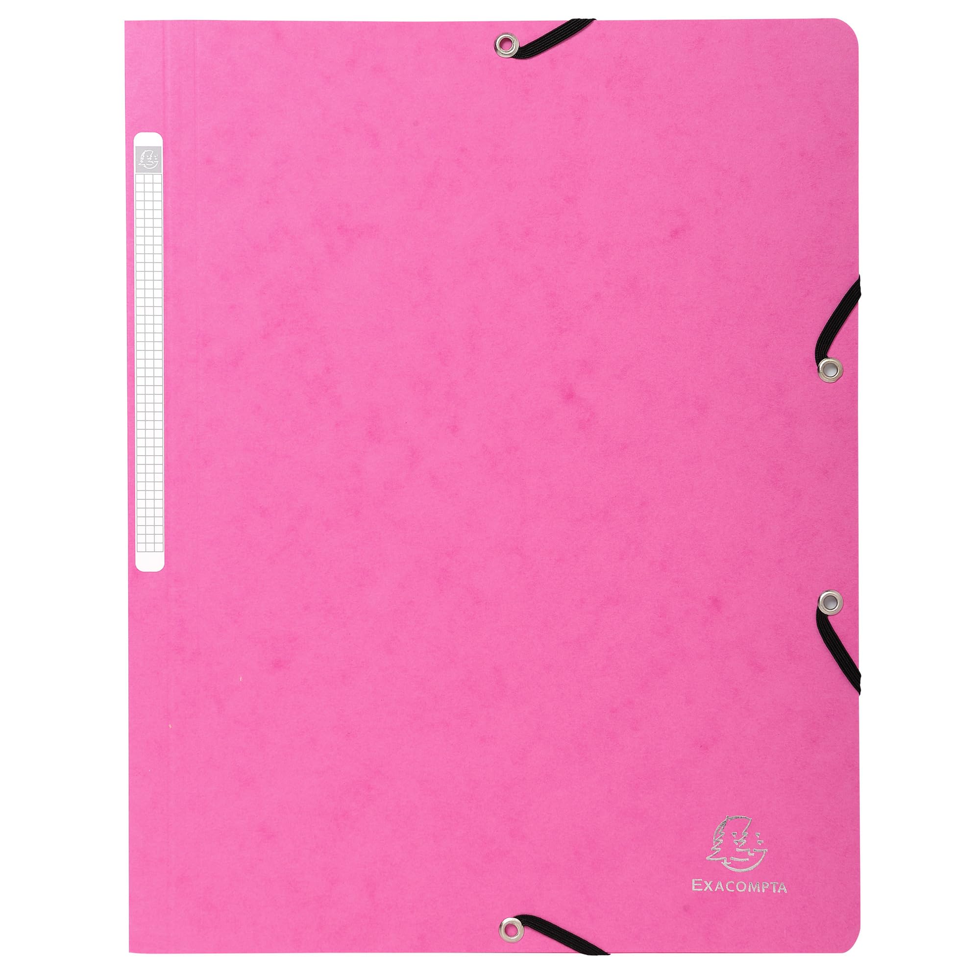 Exacompta - Réf. 5560E - Carton de 25 chemises à élastiques sans rabat - pochettes en carte lustrée 400 g/m2 - dimensions 24 x 32 cm pour documents au format A4 - couleur rose
