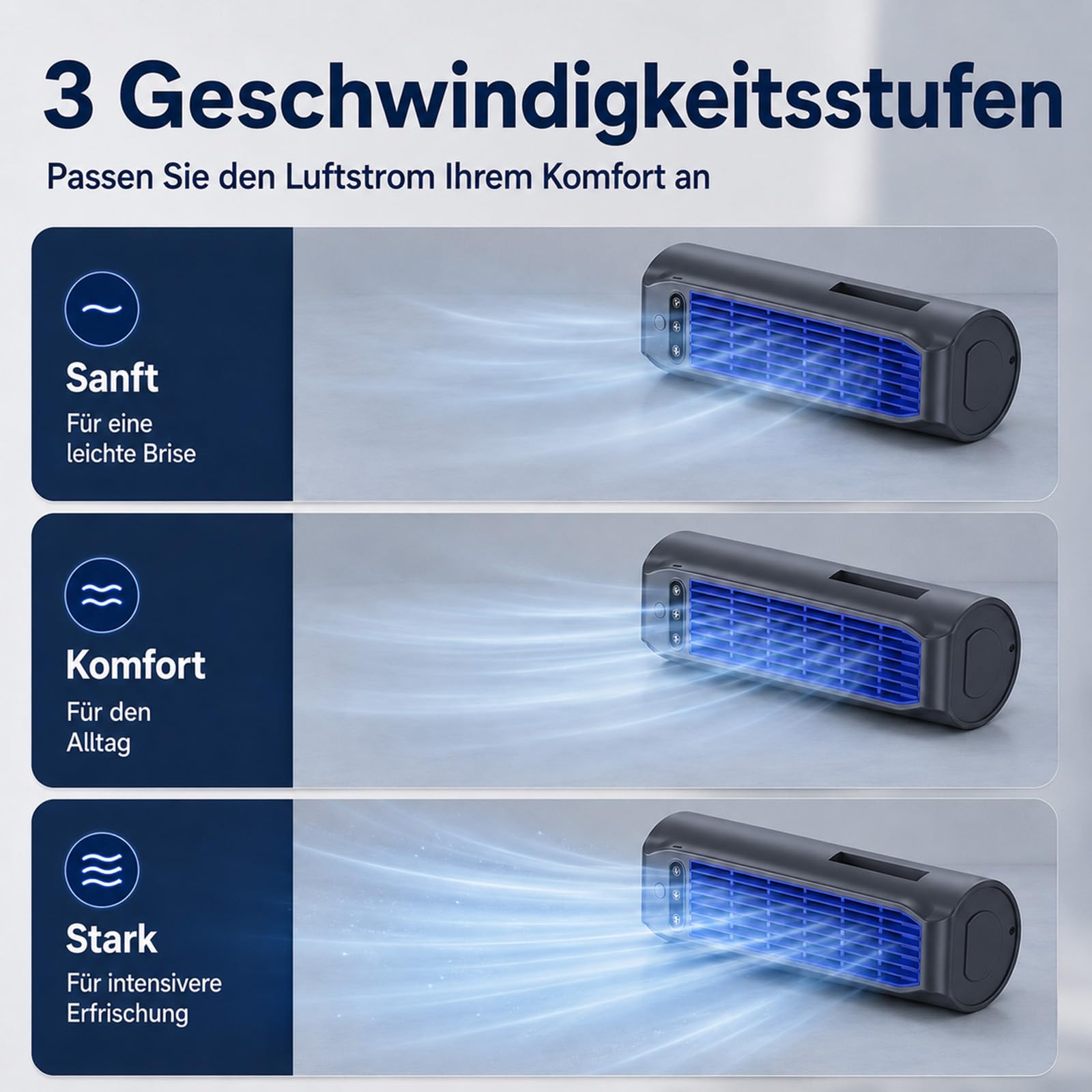 Coldeez Kühlkönig Cooling Ace Chill Pro Drei Leistungsstufen Wandaufhängung Ohne Bohren Tragbare Grau