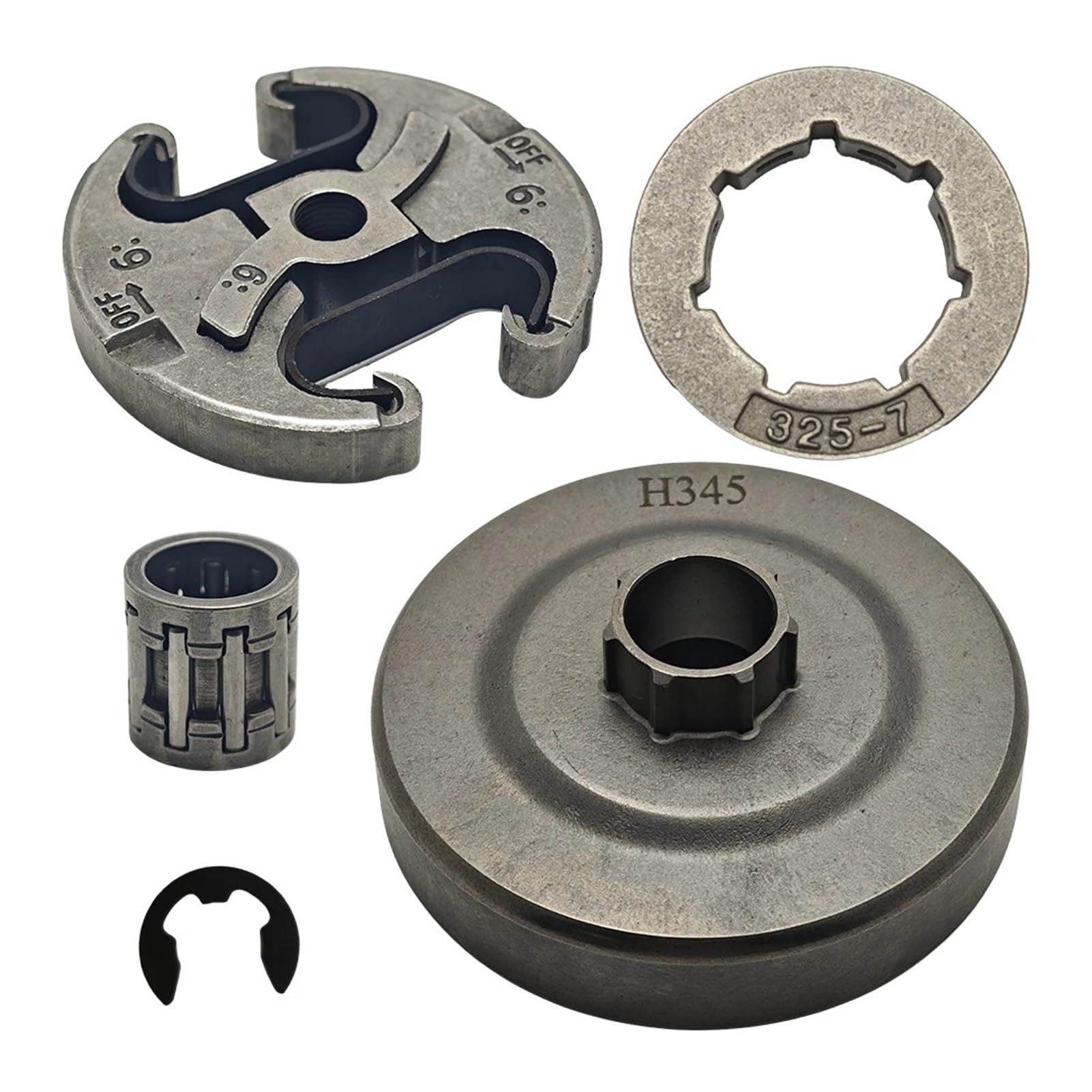 QHLNXSA for Husqvarna 340 345 346XP 350 351 353 365 445 450E Chainsaw 537110503 .325"-7T Clutch Drum Sprocket Rim Needle Bearing Kit