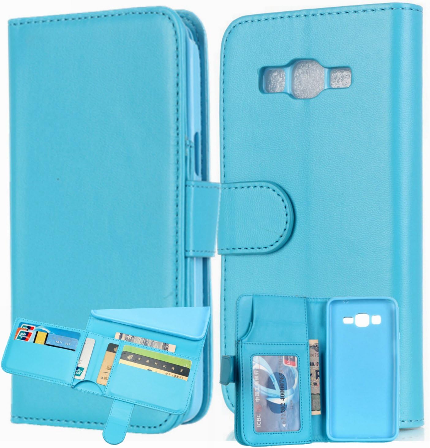 G530 Case,Case for Galaxy Grand Prime/G530 Wallet Case, Stand Case for G530 Case Cover,Flip Case for Samsung Galaxy Grand Prime G530/G530H/G530F/G530 (Blue)