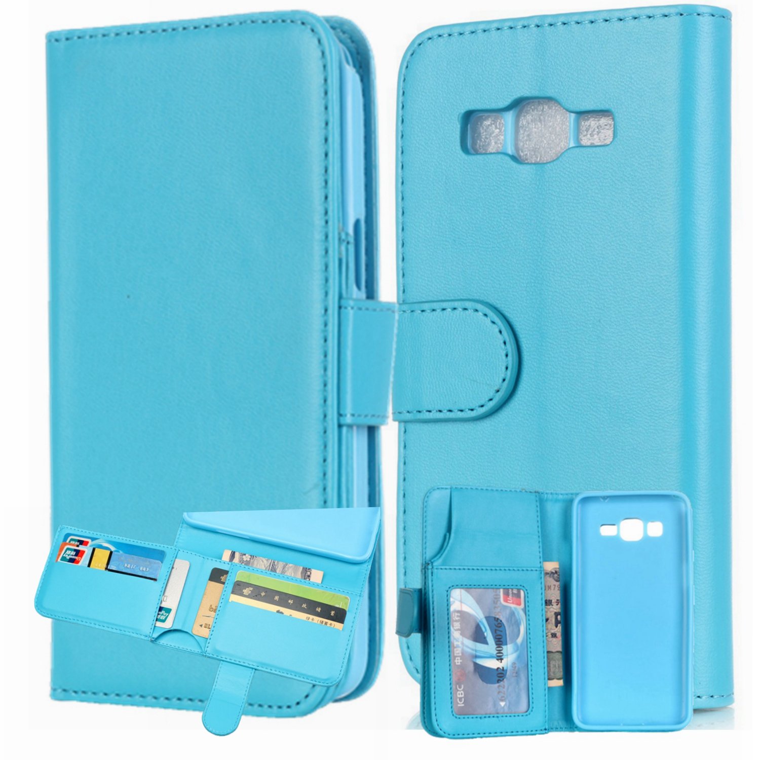G530 Case,Case for Galaxy Grand Prime/G530 Wallet Case, Stand Case for G530 Case Cover,Flip Case for Samsung Galaxy Grand Prime G530/G530H/G530F/G530 (Blue)