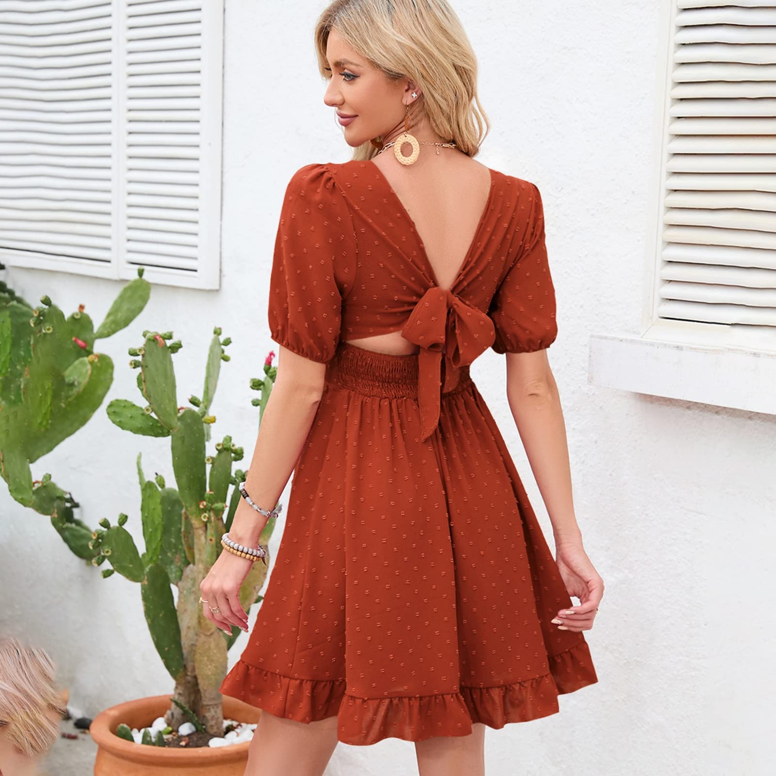 reddish brown dress Let's Keep It Simple Ruched Mini Dress Chocolate Size S from Hello Molly