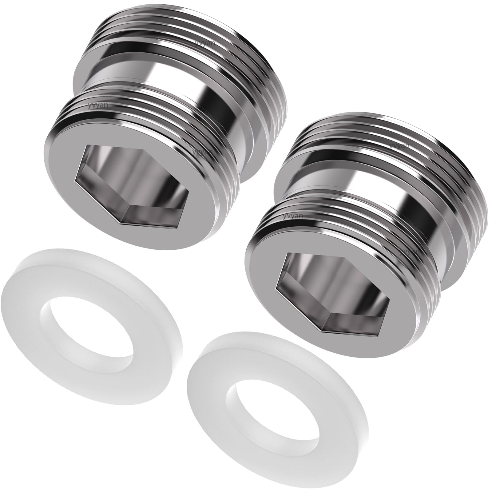 Adattatore per rubinetto M20 su M22 - 2 pezzi, adattatore filettato per filettatura esterna M20 e M22, adatto per rubinetti da cucina, risparmiatori d'acqua, depuratori d'acqua, raccordi per