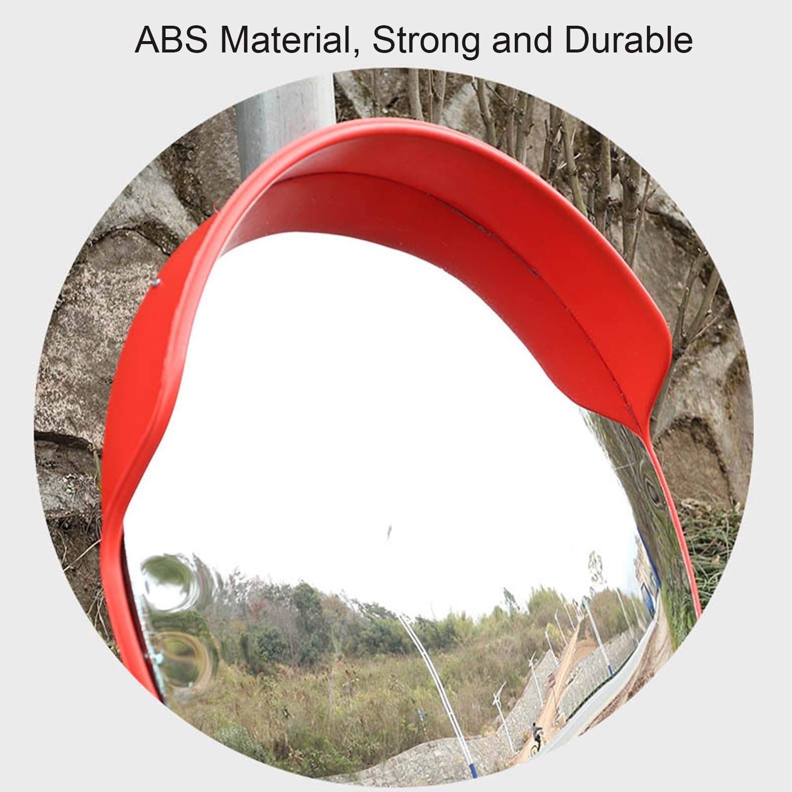 Traffic Mirror 60 cm avec Support Mural, Miroir Sortie Garage pour Magasin, Garage, Entrepôt, Angle Mort, Bureau, Parking(Black)