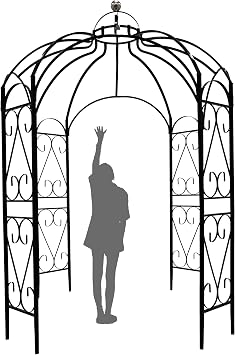 OUTOUR Versatile Oversized 9FT Iron Garden Gazebo Arbour Arbor